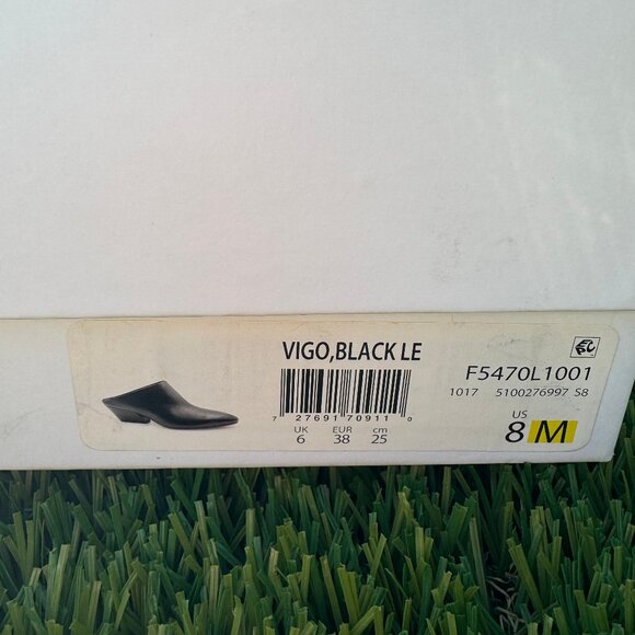 Vince Vigo Leather Black Pointed Toe Mules/Booties Size 8M - Euro 38 - Picture 5 of 11